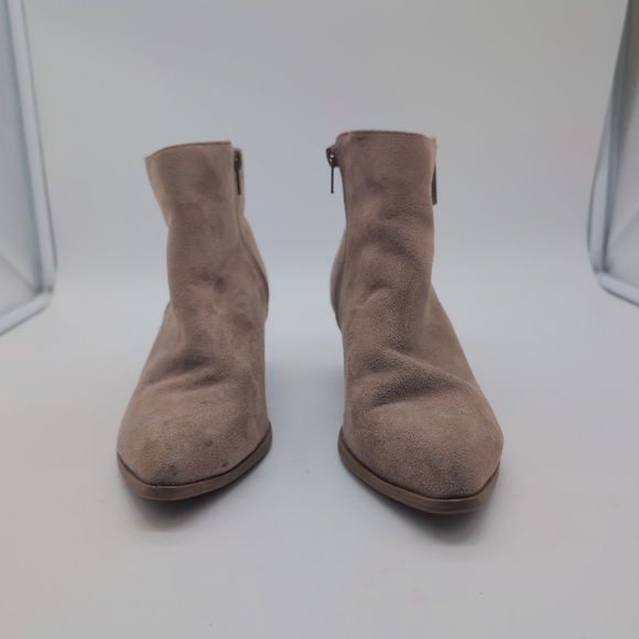 Lulu's Elegant Sz 6 Tan Fabric Suede Boots Booties - Picture 2 of 10